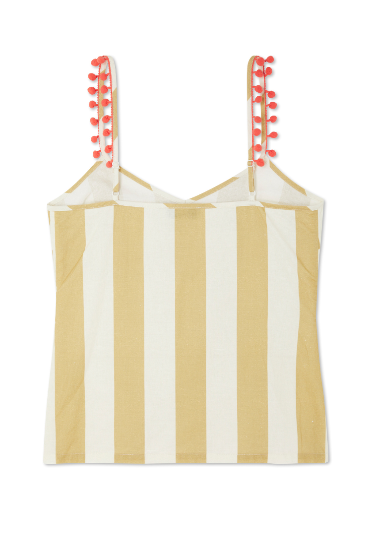 NEVER FULLY DRESSED Camel Stripe Cami Top
