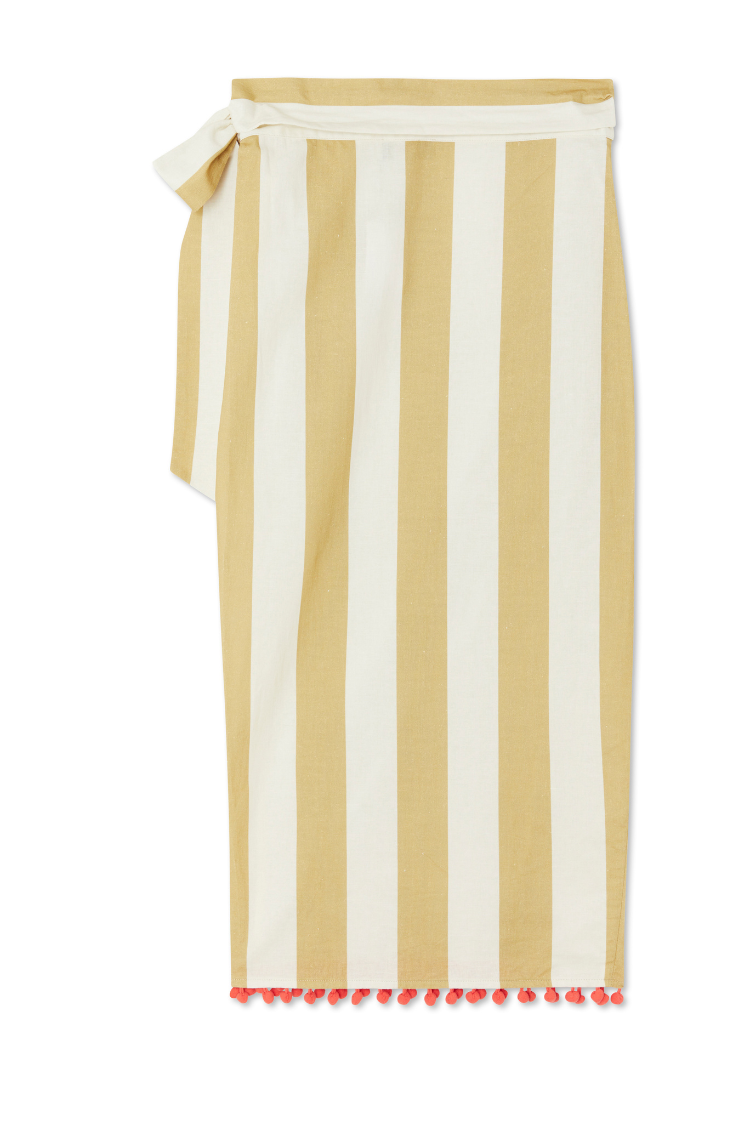 NEVER FULLY DRESSED Camel Stripe Jaspre Skirt