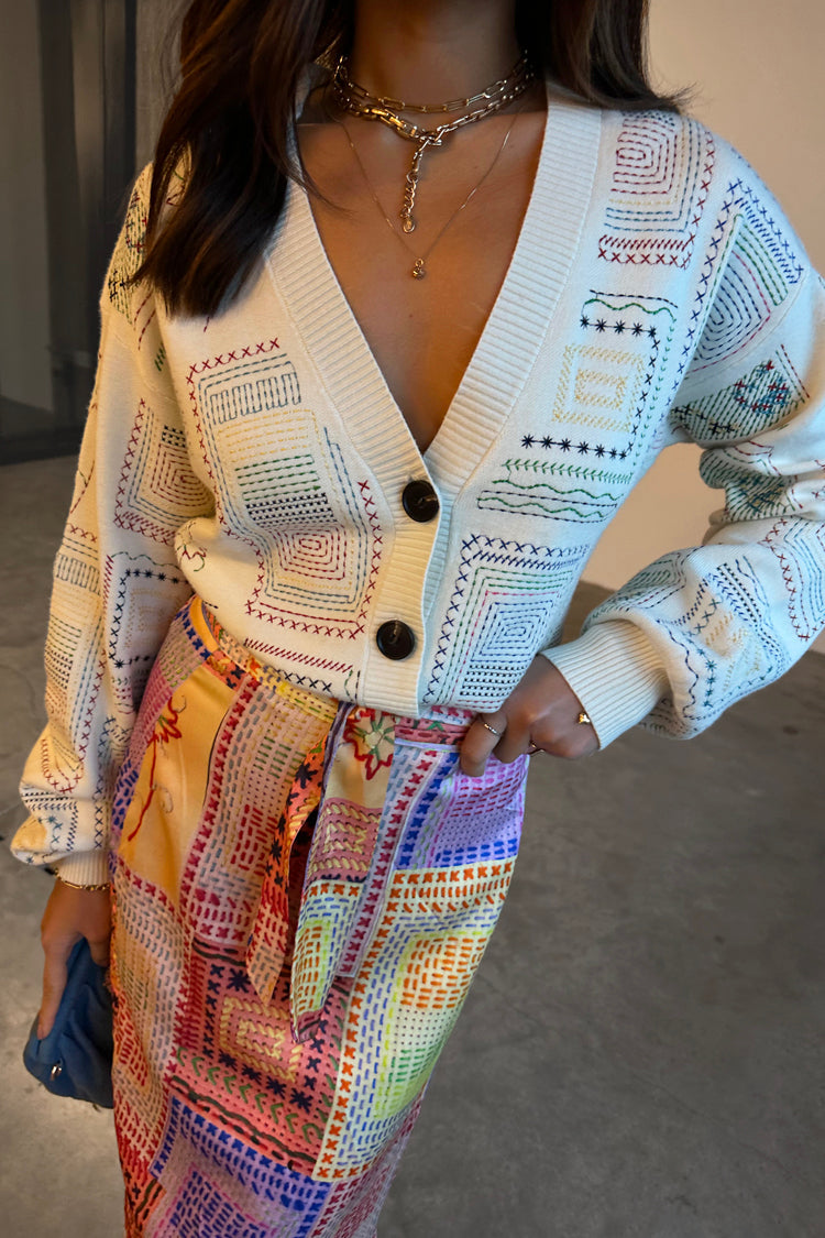 NEVER FULLY DRESSED Cream Craft Work Cardigan