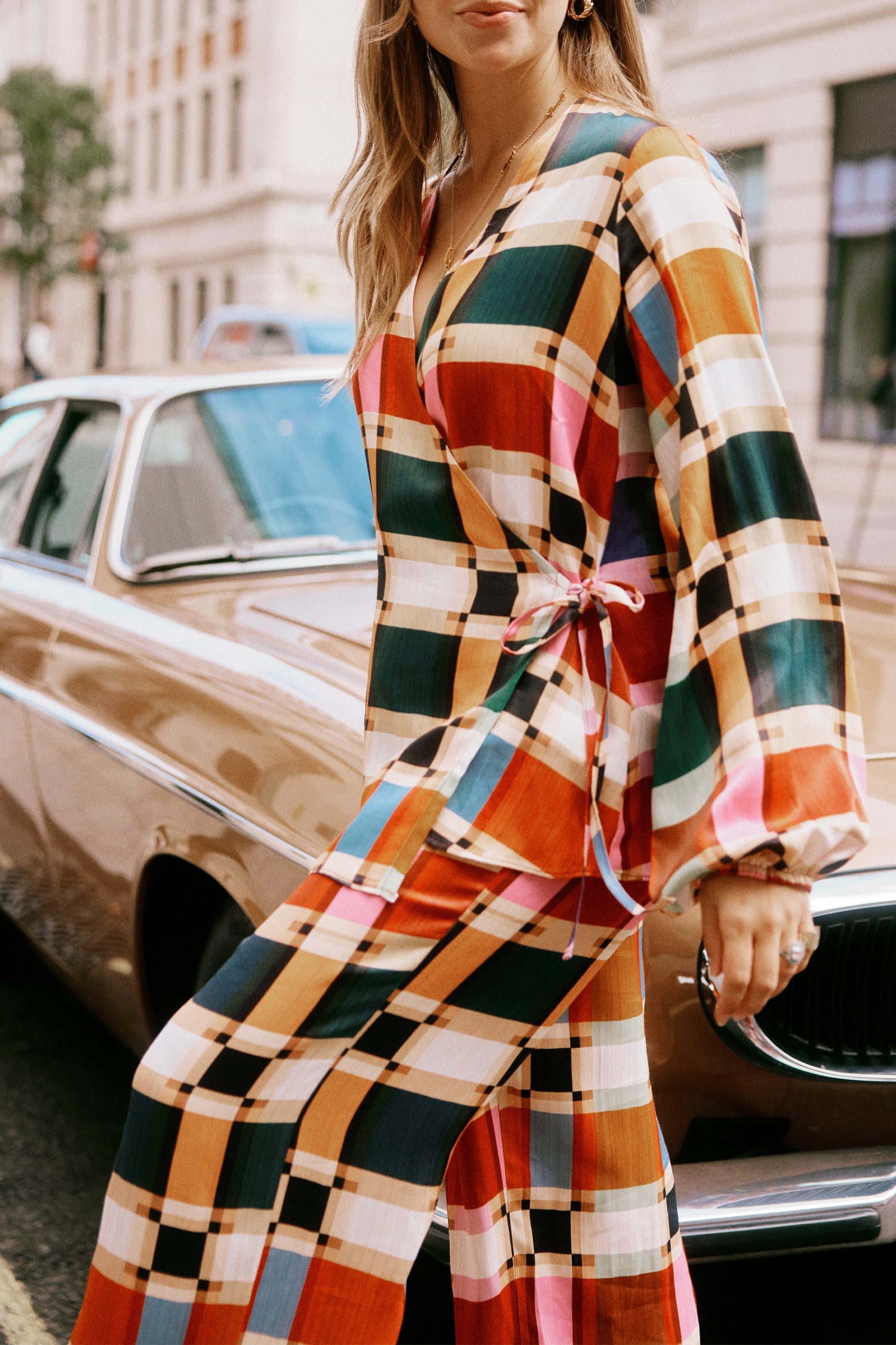  Check Oversized Wrap Top