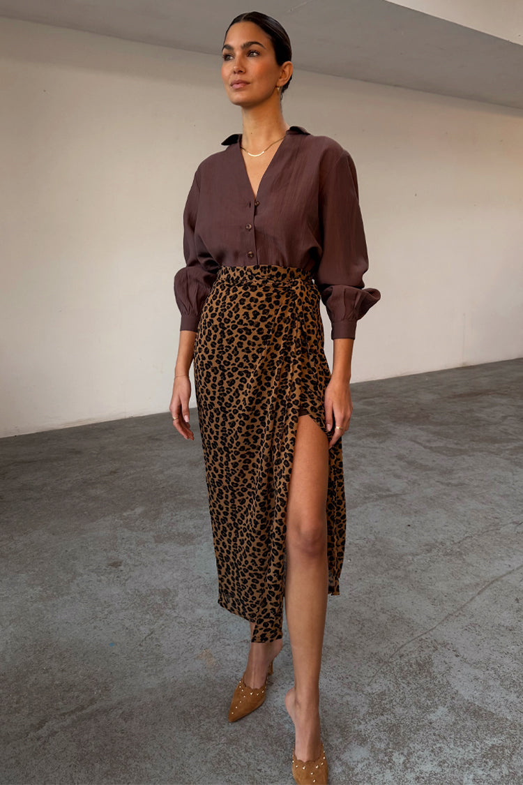 NEVER FULLY DRESSED Leopard Sheer Jaspre Skirt