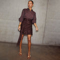 NEVER FULLY DRESSED Chocolate Sequin Mini Jaspre Skirt