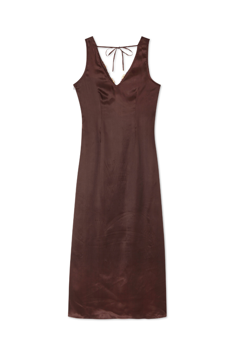 NEVER FULLY DRESSED Chocolate Beaded Allegra Dress