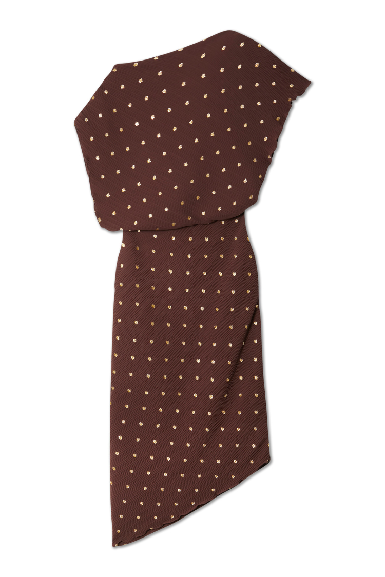 NEVER FULLY DRESSED Chocolate Plisse Desiree Dress Petite