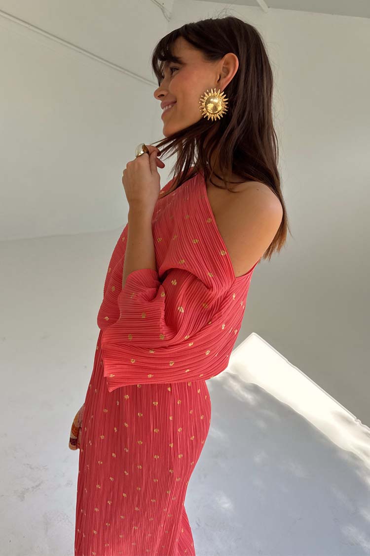 NEVER FULLY DRESSED Coral Plisse Tilly Dress