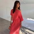 NEVER FULLY DRESSED Coral Plisse Tilly Dress