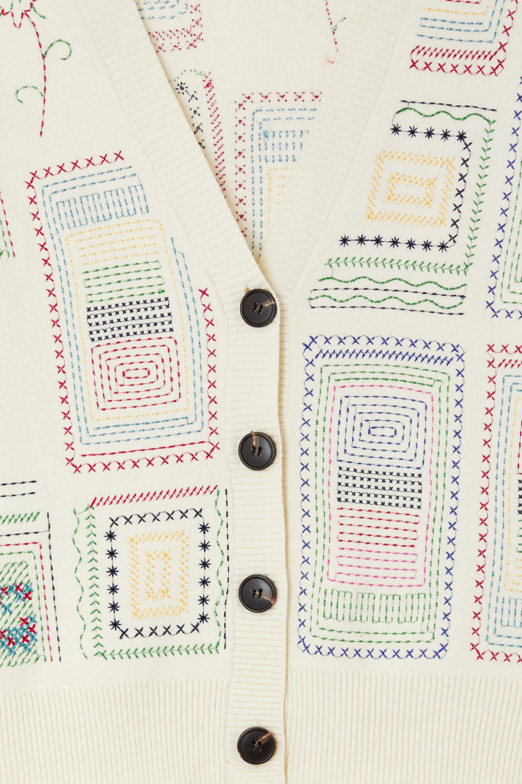 NEVER FULLY DRESSED Cream Craft Work Cardigan