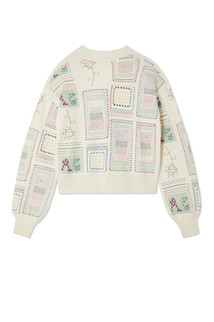 NEVER FULLY DRESSED Cream Craft Work Cardigan