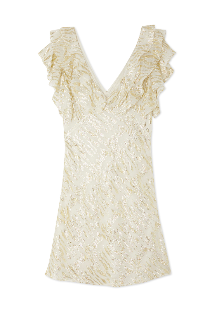 NEVER FULLY DRESSED Cream Jacquard Tilda Mini Dress