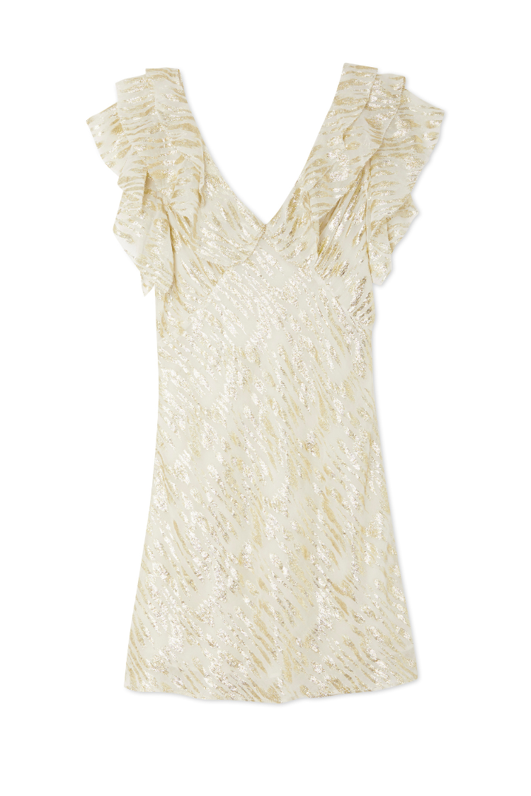 NEVER FULLY DRESSED Cream Jacquard Tilda Mini Dress