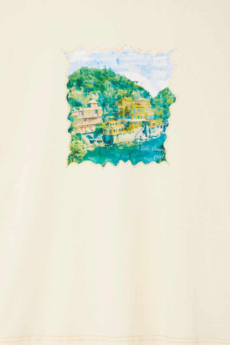 NEVER FULLY DRESSED Cream Scenery T-Shirt