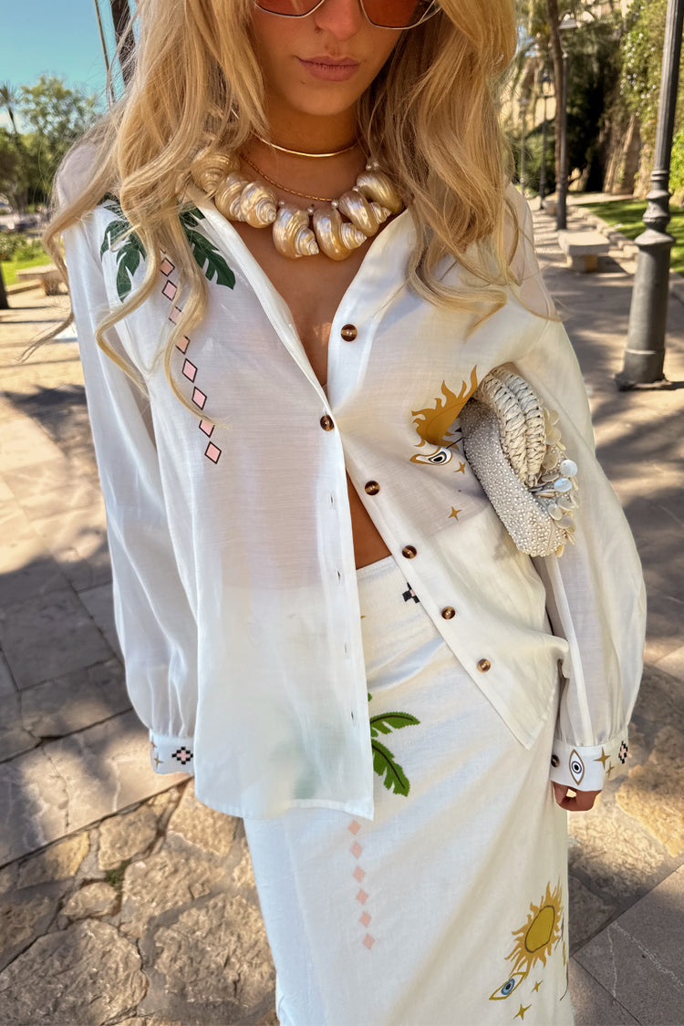 NEVER FULLY DRESSED Cream Sunshine Palm Miley Shirt