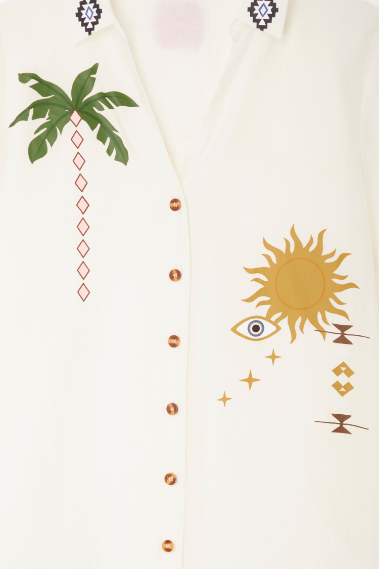 NEVER FULLY DRESSED Cream Sunshine Palm Miley Shirt