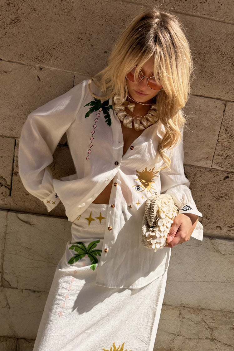 NEVER FULLY DRESSED Cream Sunshine Palm Miley Shirt