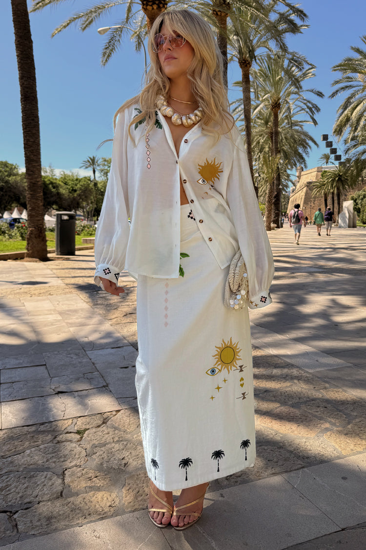 NEVER FULLY DRESSED Cream Sunshine Palm Miley Shirt