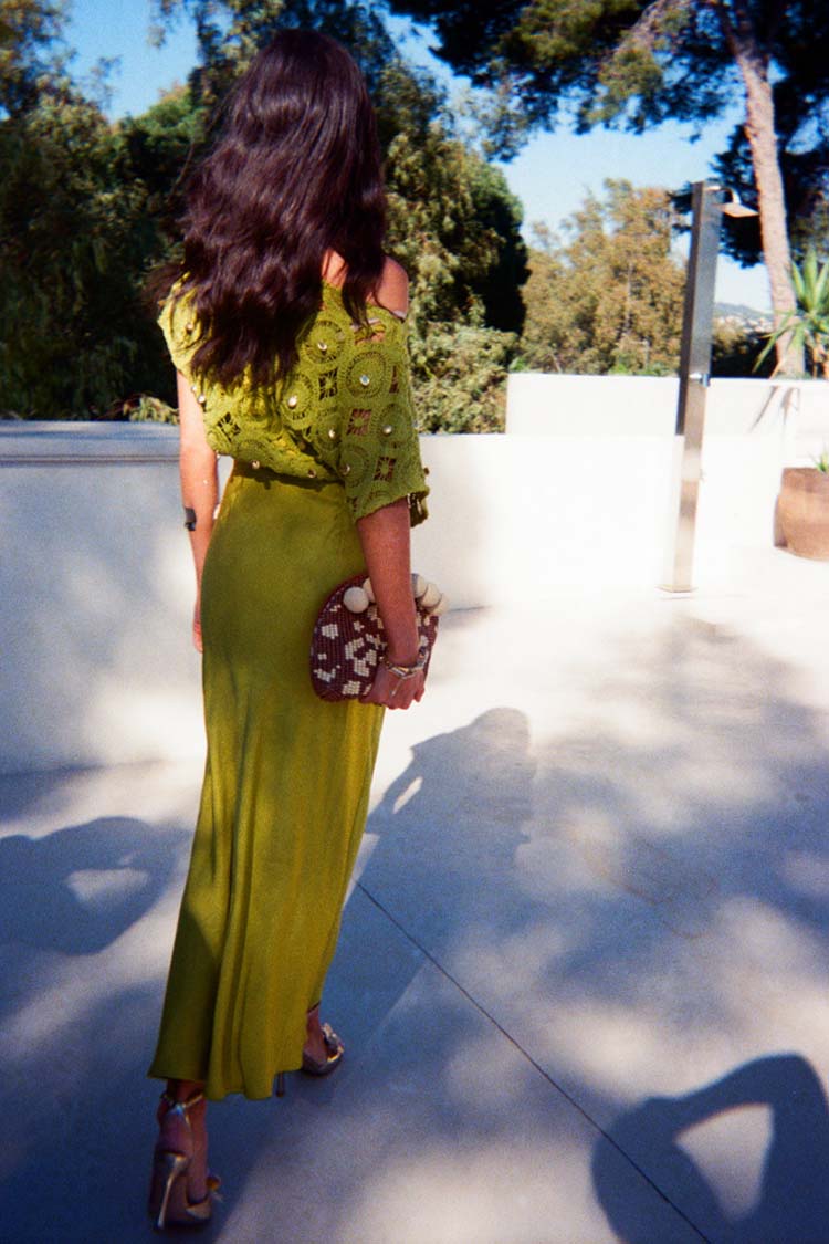 NEVER FULLY DRESSED Green Shell Crochet Tilly Dress