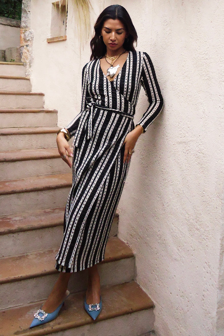 NEVER FULLY DRESSED Crochet Wrap Dress