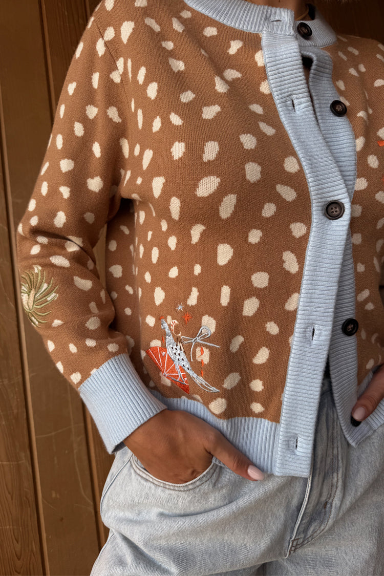 NEVER FULLY DRESSED Deer Print Hollie Cardigan