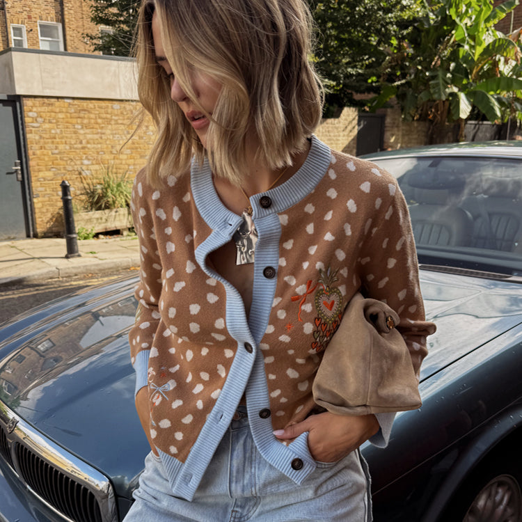 NEVER FULLY DRESSED Deer Print Hollie Cardigan