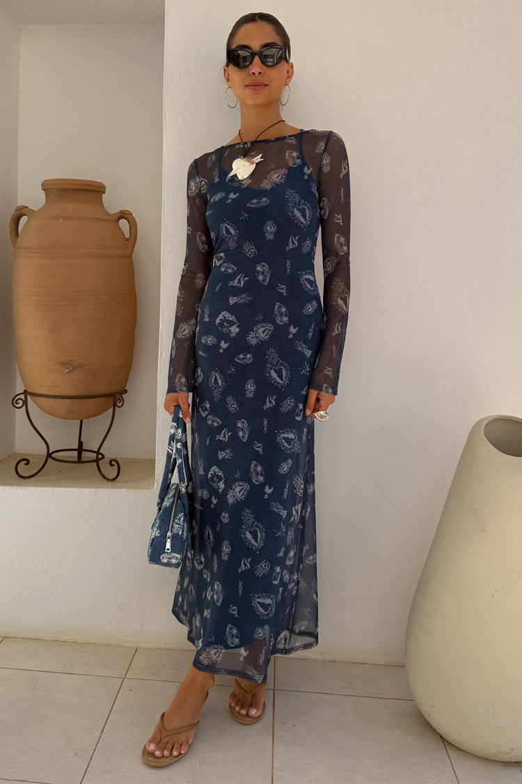 NEVER FULLY DRESSED Denim Deloris Mesh Dress