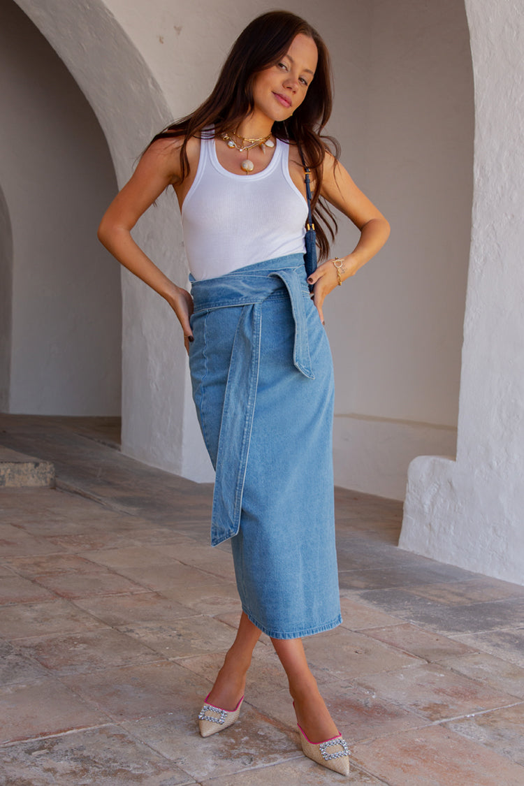 NEVER FULLY DRESSED Denim Jaspre Skirt Petite