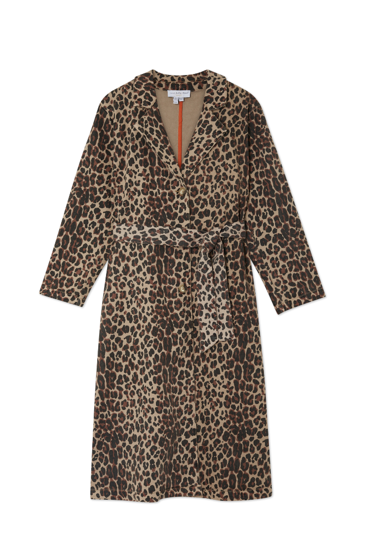 NEVER FULLY DRESSED Lucia Leopard Denim 55 Coat