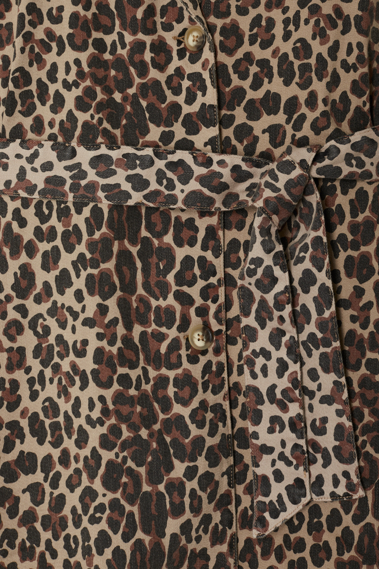 NEVER FULLY DRESSED Lucia Leopard Denim 55 Coat