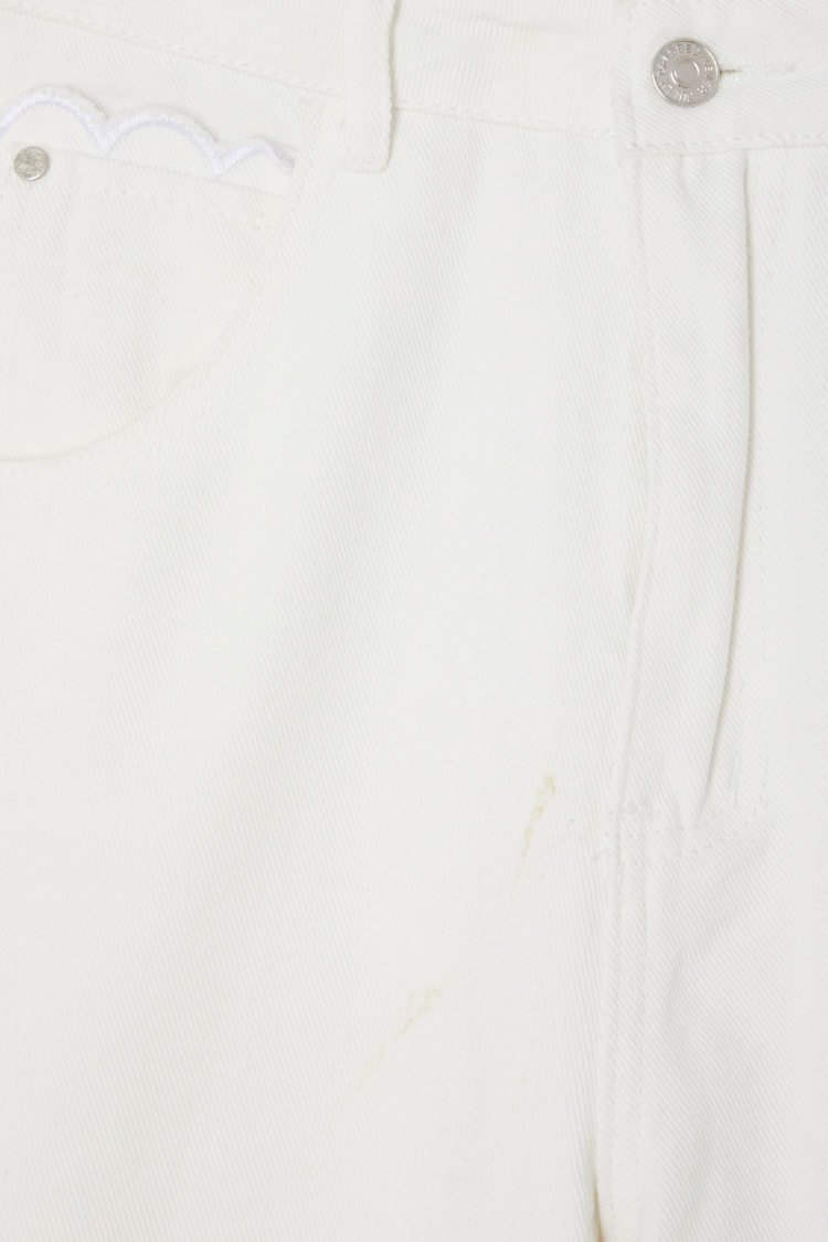 NEVER FULLY DRESSED Ecru Scallop Detail Jeans