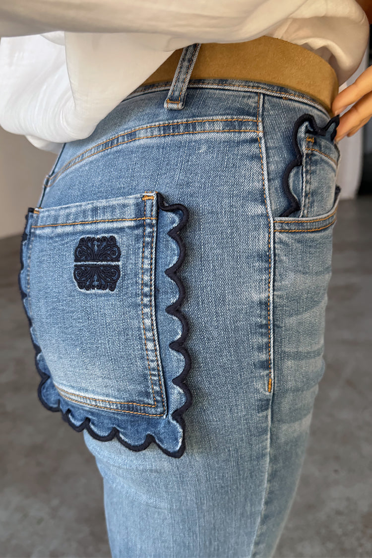 NEVER FULLY DRESSED Denim Flare Scallop Jean