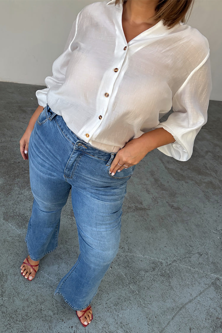 NEVER FULLY DRESSED Denim Flare Scallop Jean