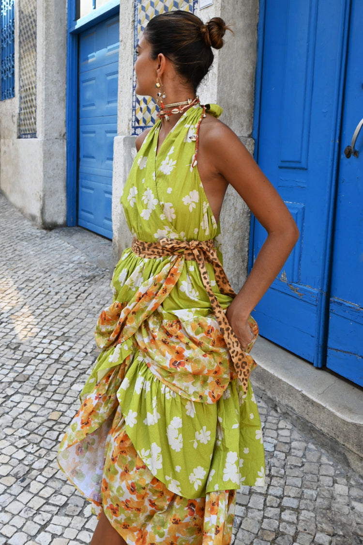 NEVER FULLY DRESSED Floral And Leopard Matilda Wrap Dress