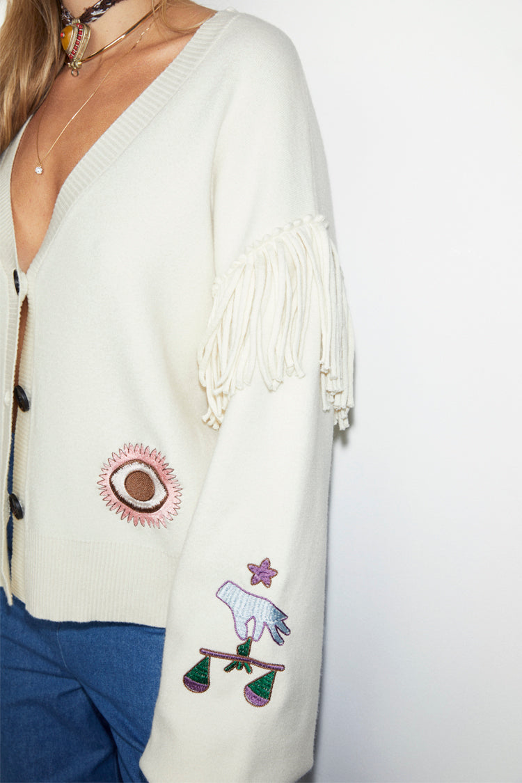 NEVER FULLY DRESSED Cream Mystical Cardigan