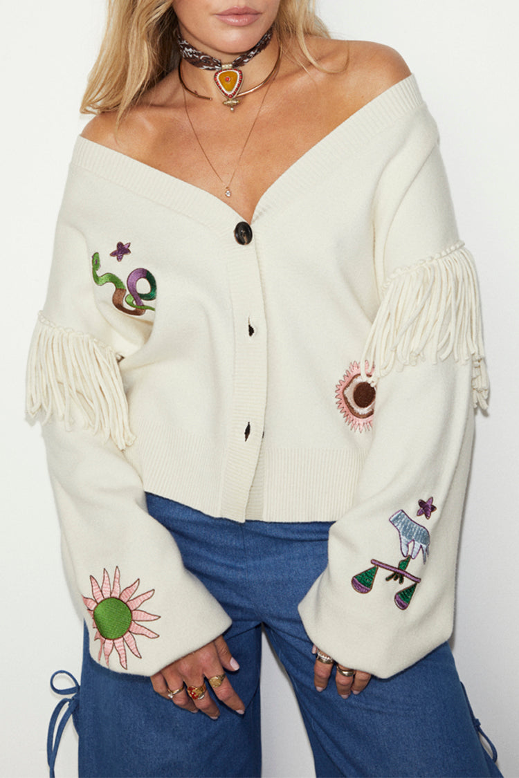NEVER FULLY DRESSED Cream Mystical Cardigan