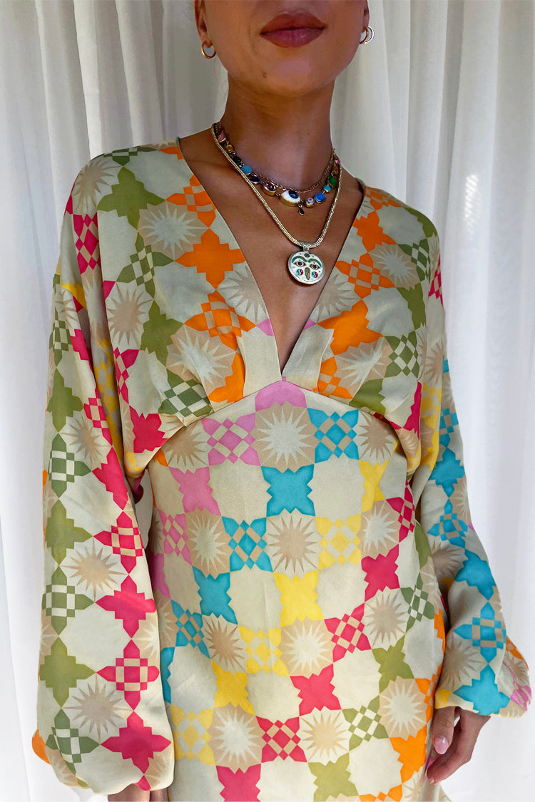NEVER FULLY DRESSED Pastel Geo Mini Emma Dress