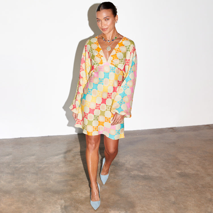 NEVER FULLY DRESSED Pastel Geo Mini Emma Dress