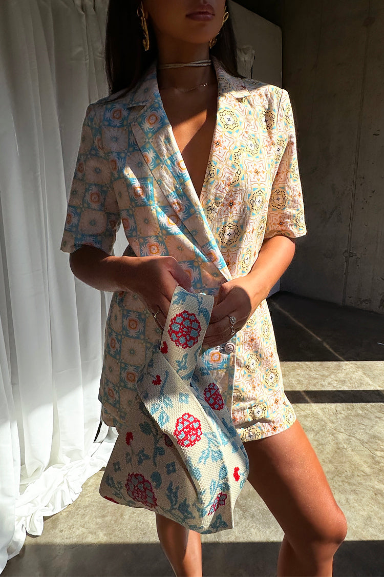 NEVER FULLY DRESSED Pastel Geo Clash Margo Blazer