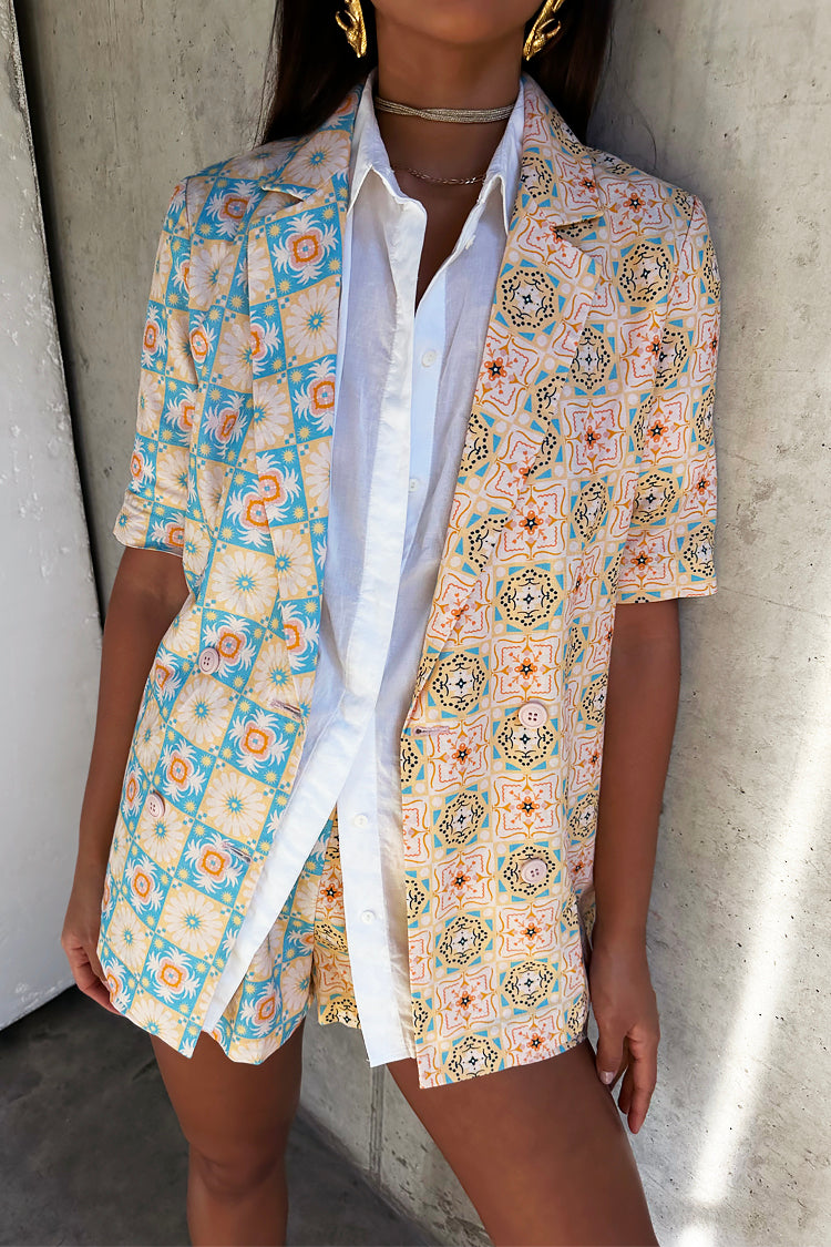 NEVER FULLY DRESSED Pastel Geo Clash Margo Blazer