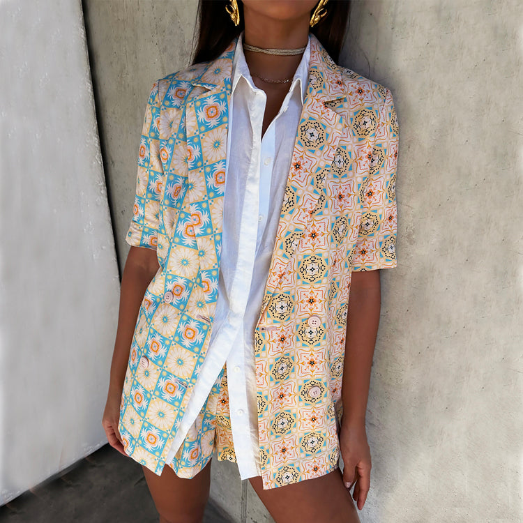NEVER FULLY DRESSED Pastel Geo Clash Margo Blazer