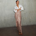 NEVER FULLY DRESSED Gold Sequin Jaspre Skirt