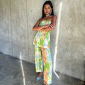 NEVER FULLY DRESSED Green Abstract Trousers