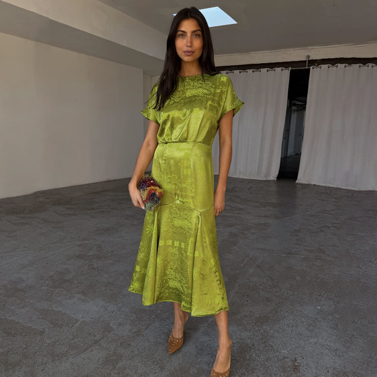 NEVER FULLY DRESSED Lime Safari Erin Dress Petite