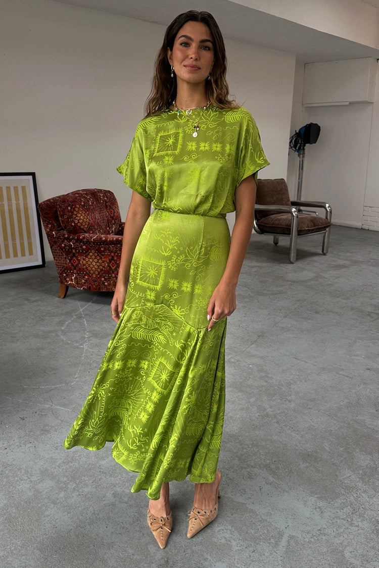 NEVER FULLY DRESSED Lime Safari Erin Dress Petite