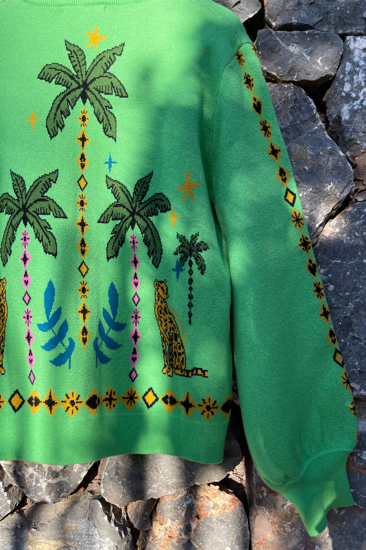 NEVER FULLY DRESSED Green Running Wilder Cardigan
