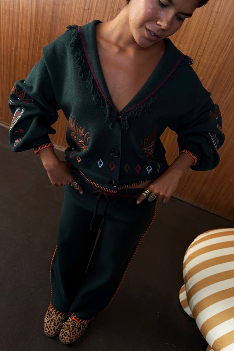 NEVER FULLY DRESSED Bottle Green Safari Cardigan