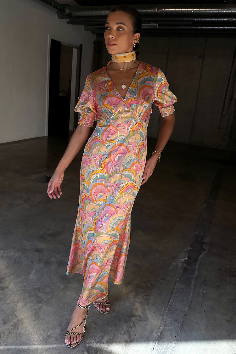NEVER FULLY DRESSED Havana Short Sleeve May Dress Petite