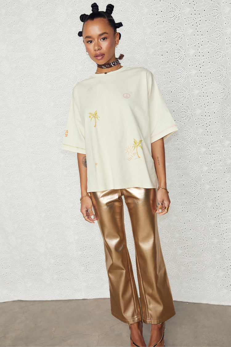 NEVER FULLY DRESSED Ecru Ibiza T-shirt