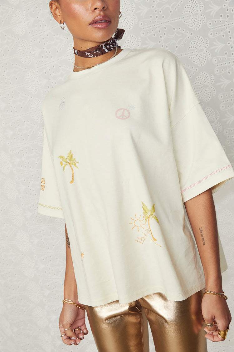 NEVER FULLY DRESSED Ecru Ibiza T-shirt