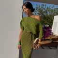 NEVER FULLY DRESSED Khaki Plisse Tilly Dress