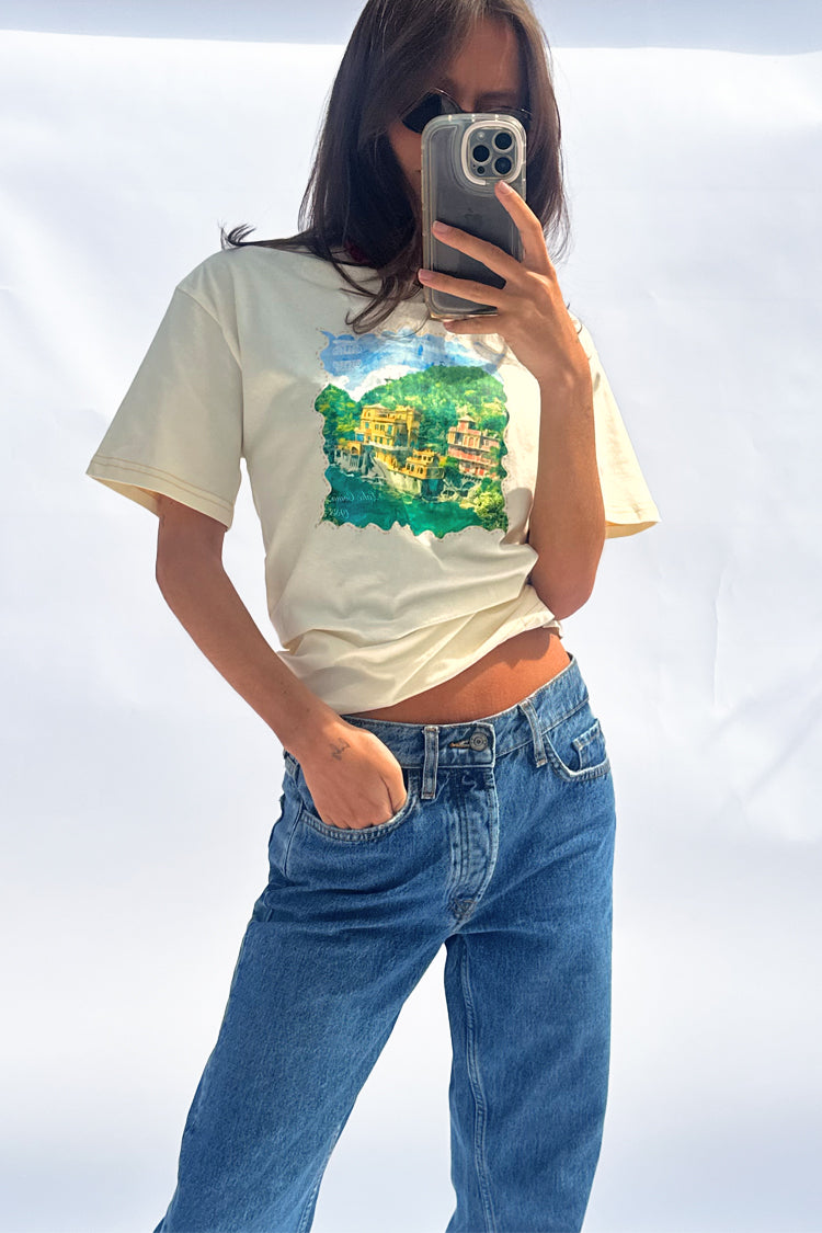 NEVER FULLY DRESSED Cream Scenery T-Shirt