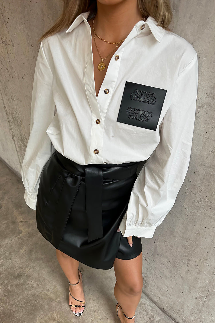 NEVER FULLY DRESSED White Gabbie Shirt With NFD Pocket